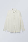 White - Oversized Linen Shirt - 3