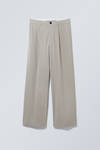 Dusty Beige - Uno Loose Suit Trousers - 0