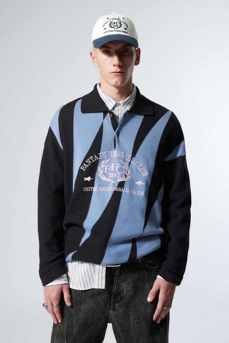 Graphic Polo Sweater