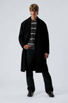 Black - Single Breasted Wool-blend Coat - 0