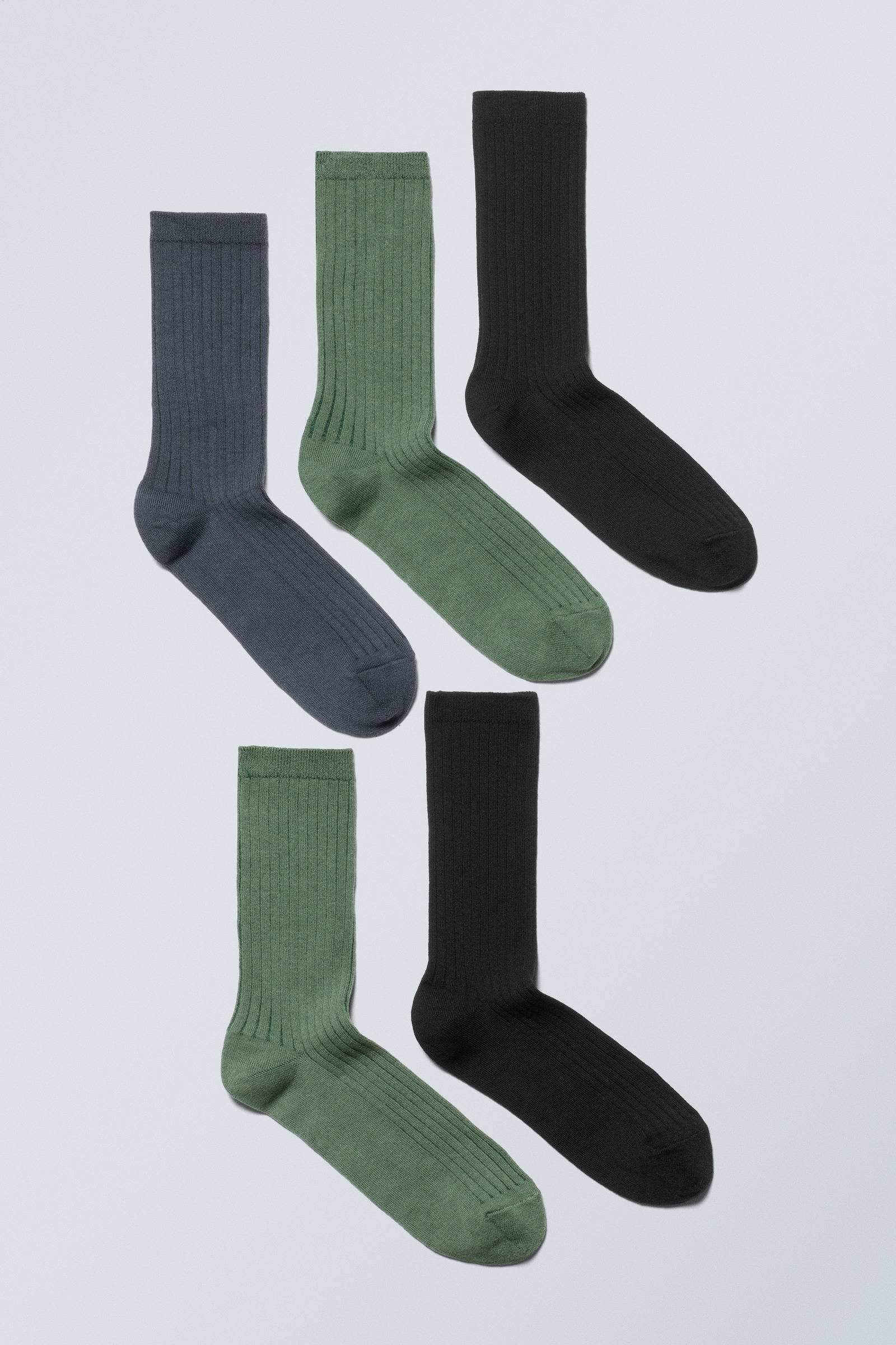 #515B54 - 5-pack Rib Socks