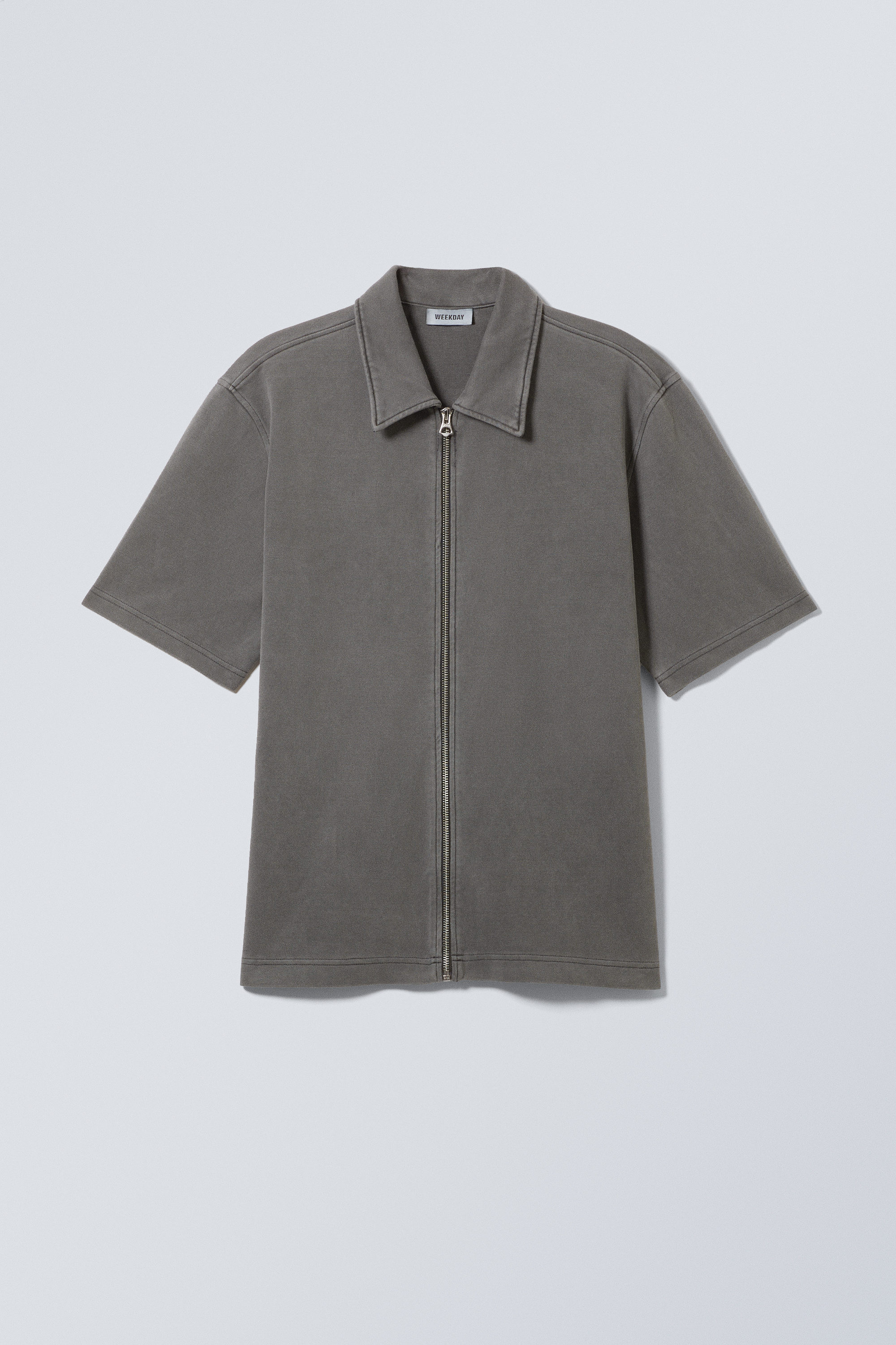short sleeve zip shirt - White | Weekday WW