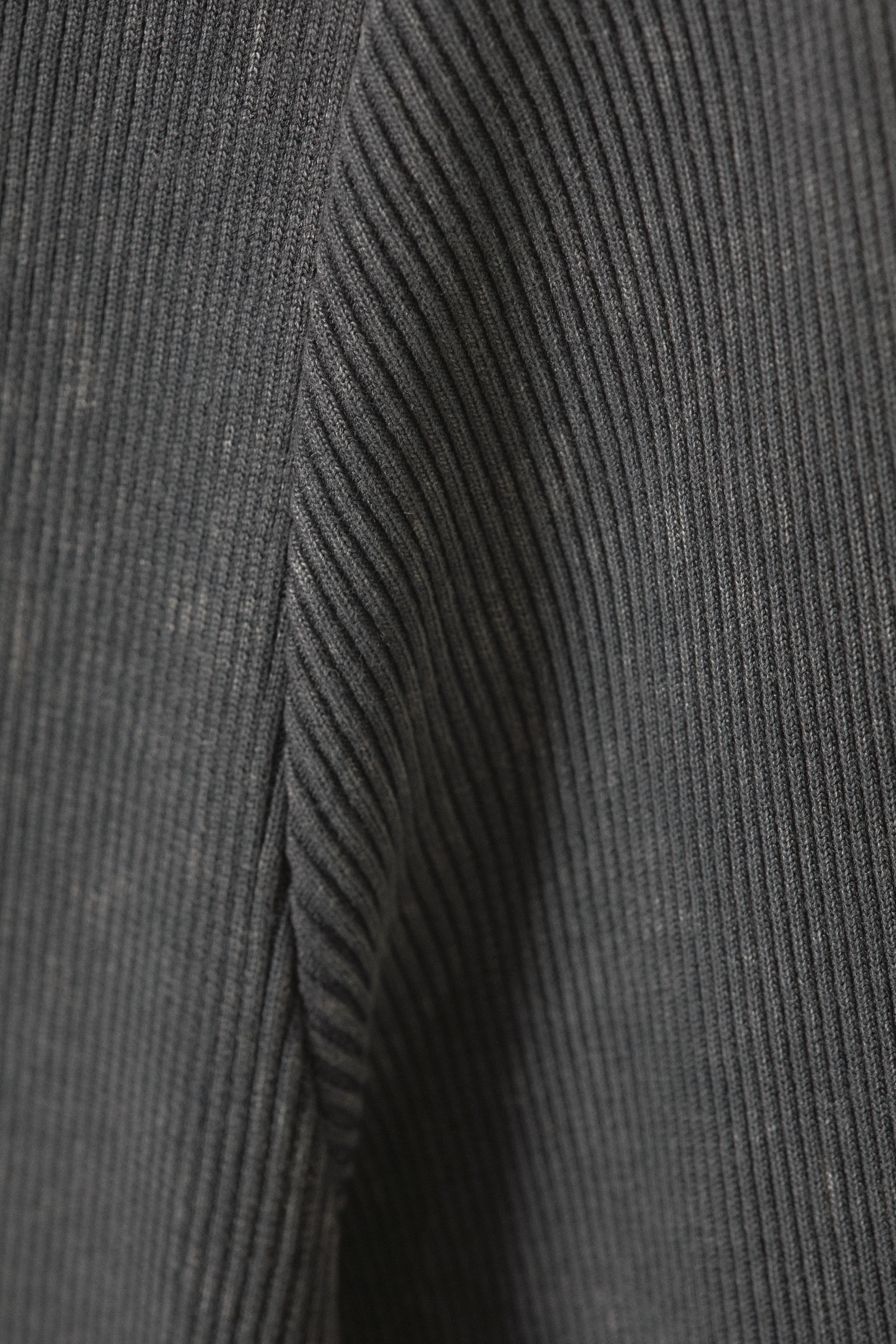 rib fitted long sleeve boatneck - Grey | Weekday NO