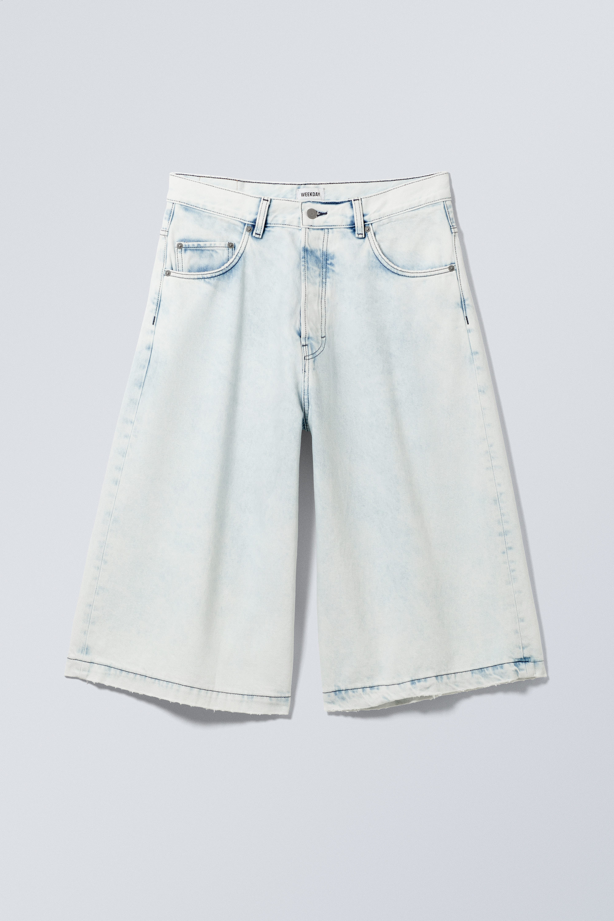 baggy ankle length denim shorts - Blotch Blue | Weekday WW
