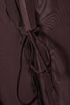 Dark Plum - Long-Sleeved Mesh Tie Top - 4