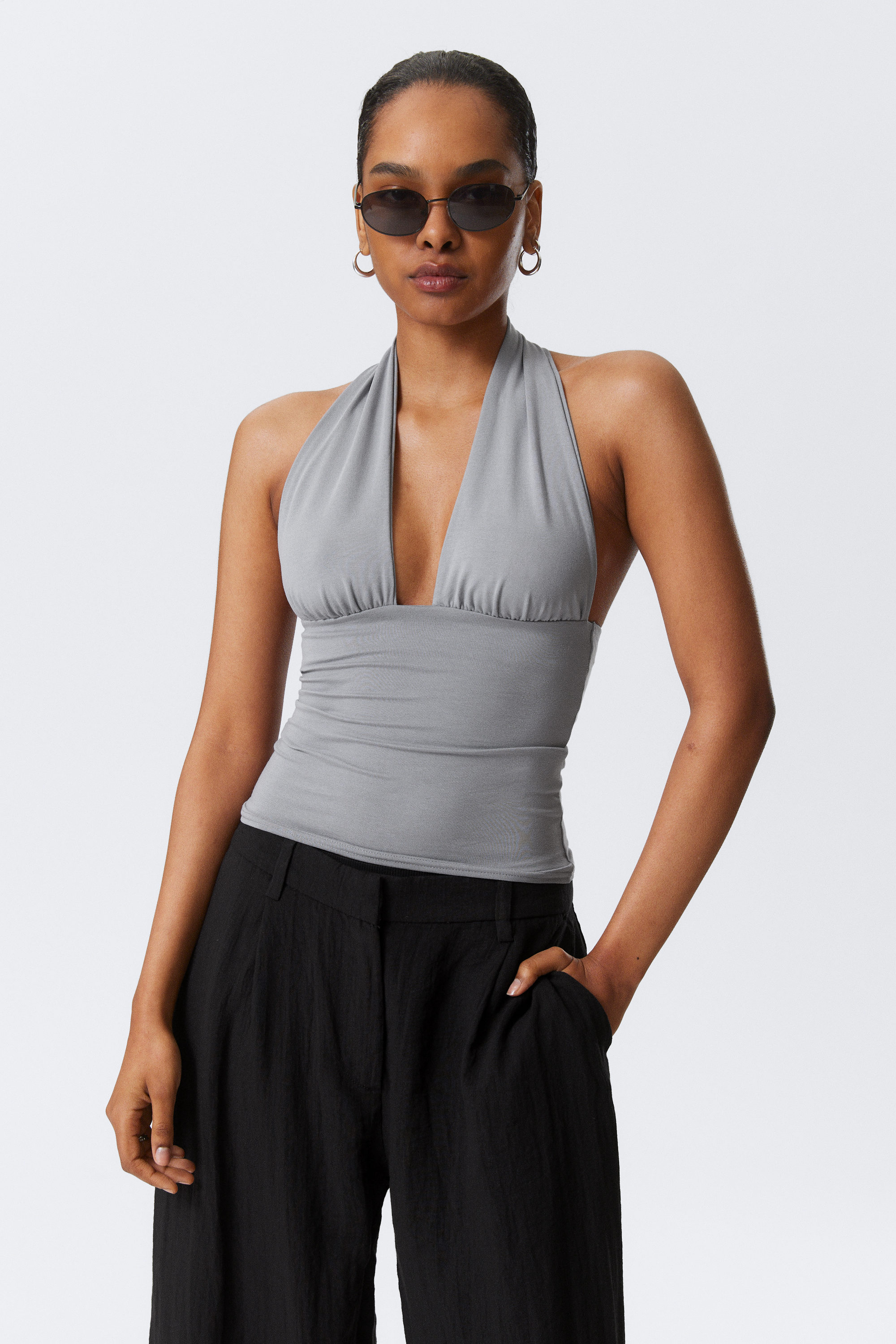 Deep Halterneck Top