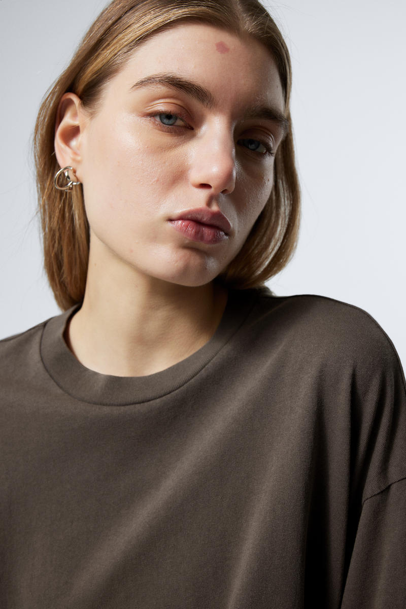 Weekday Soft Oversized T-shirt In Grey