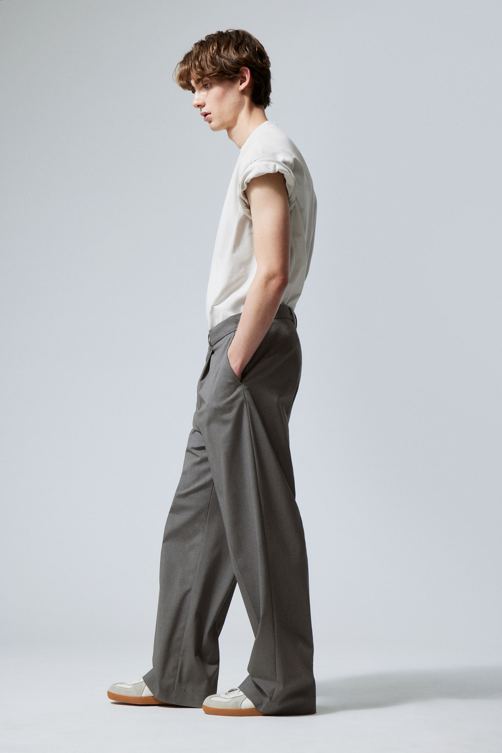 Dark Grey - Uno Loose Suit Trousers - 2