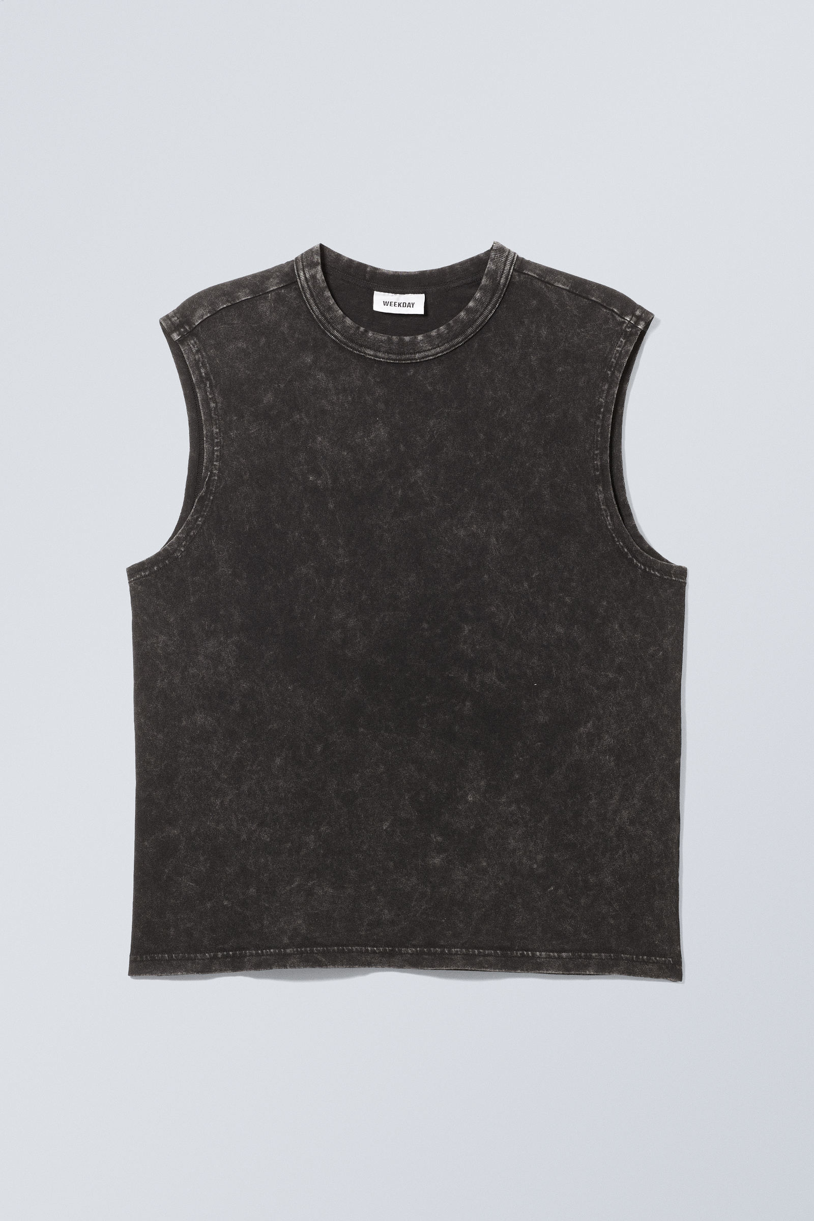 Washed Black - Boxy Washed Tank Top - 0