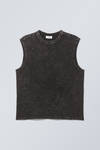 Washed Black - Boxy Washed Tank Top - 0