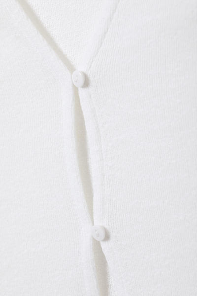 White Sleeveless Front Button-Up Vest With High Waisted Pants