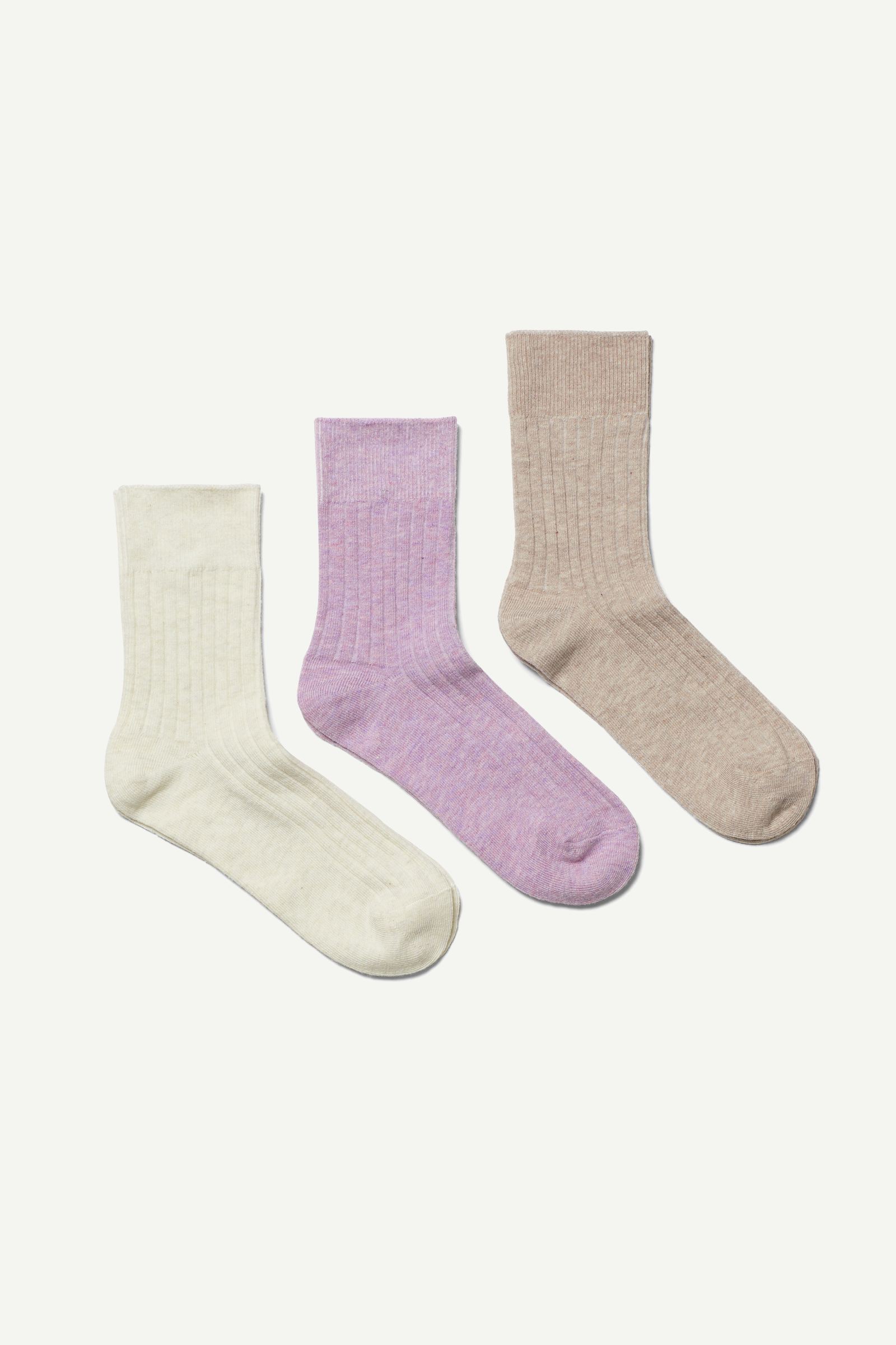3-pack selma socks - White Lilac Beige | Weekday GB