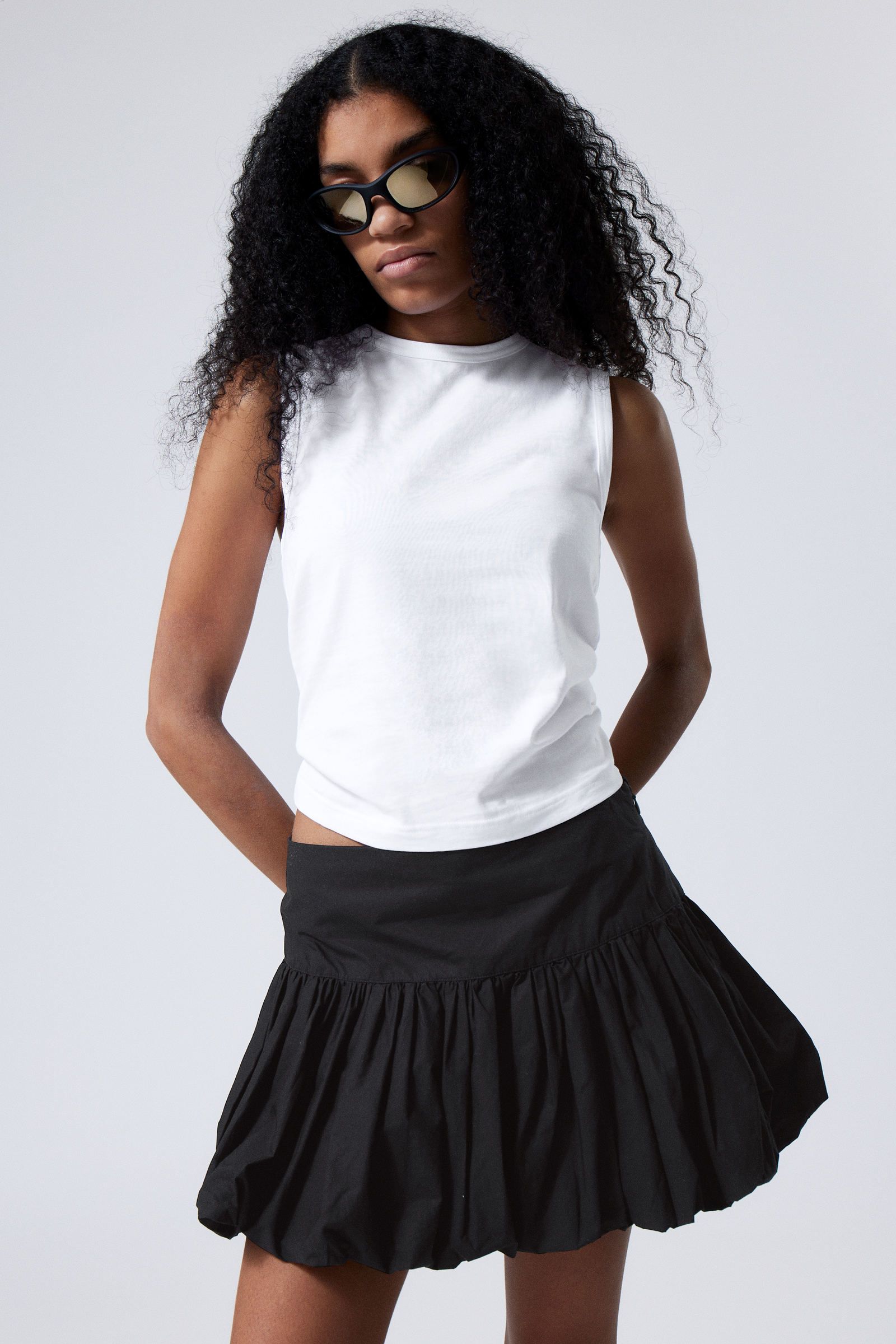 balloon mini skirt - White | Weekday WW