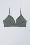 Dark Grey - Cat Soft Triangle Bra - 1