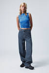 Current Blue - Dark Blue - Rail Mid Rise Loose Wide Leg Jeans - 0