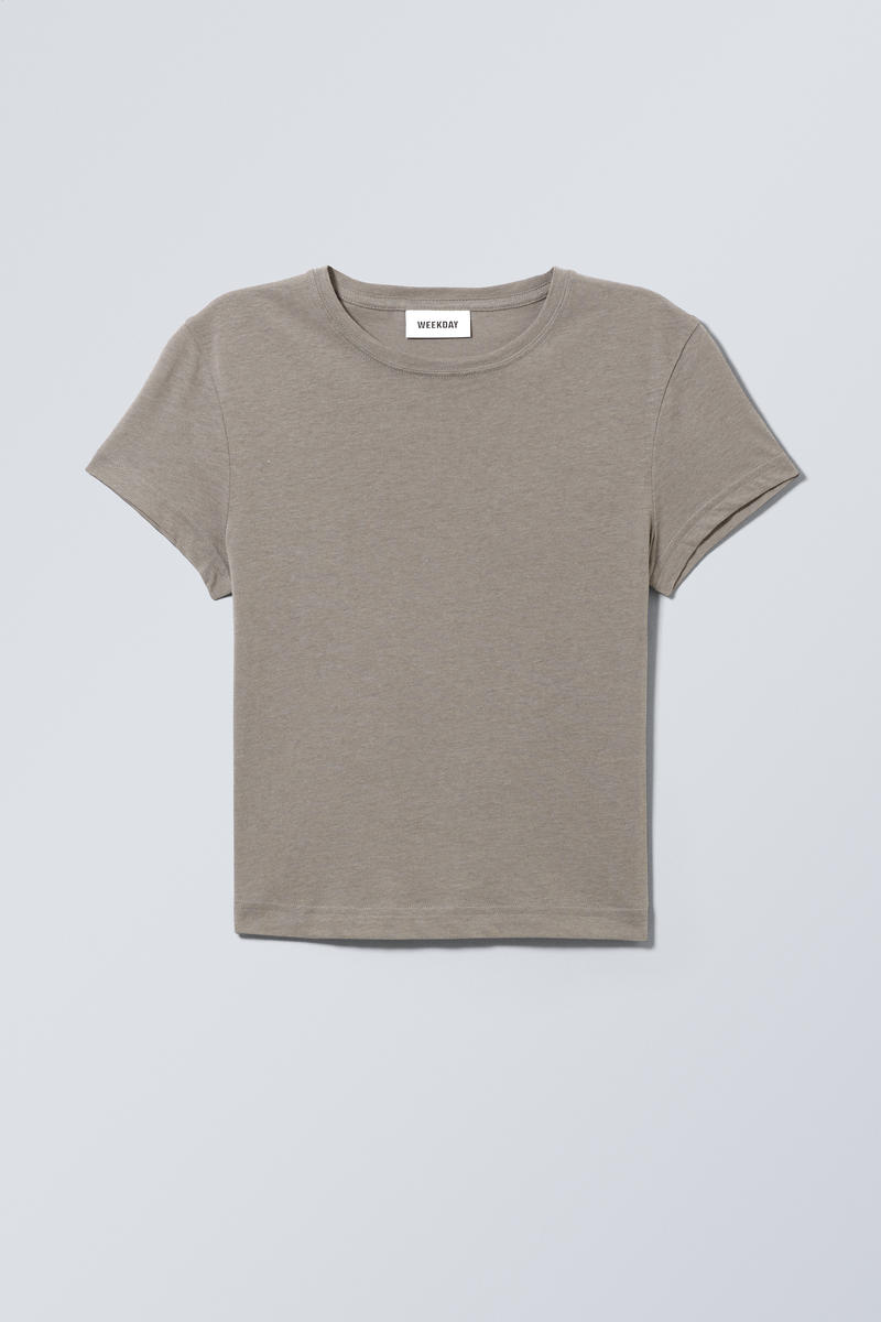 tight fitted t-shirt - Dark Grey | Weekday DK