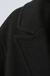 delia waisted wool blend coat - Black | Weekday DK