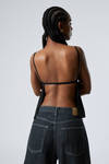 Black - Fleur Suiting Open Back Top - 3