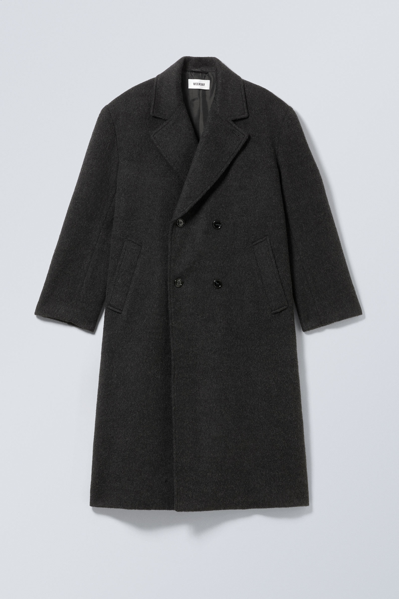 Black - Double-Breasted Wool-Blend Coat - 3