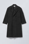 Black - Double-Breasted Wool-Blend Coat - 3