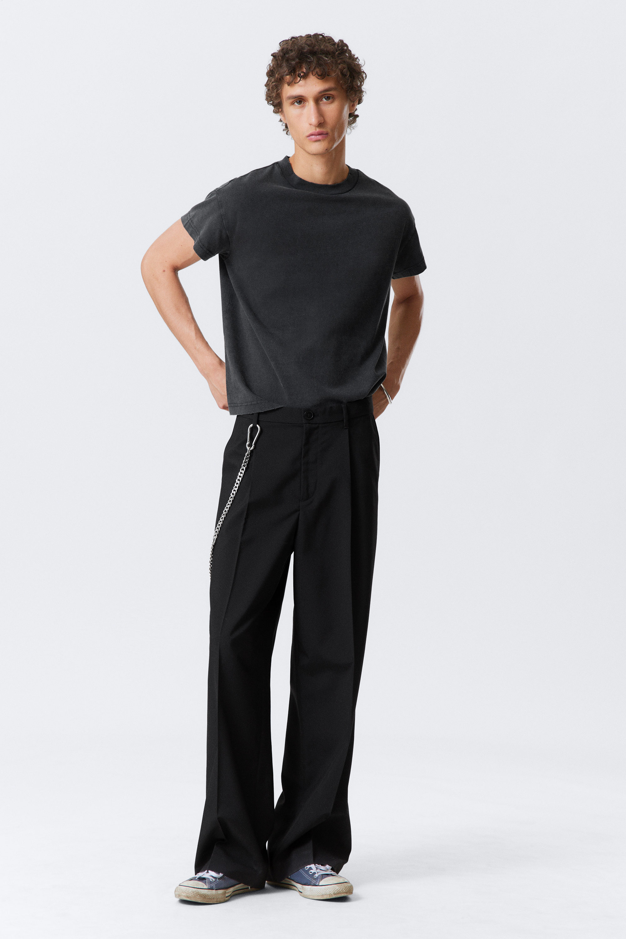 uno loose suit trousers - Black | Weekday WW uno loose suit trousers - Black | Weekday WW