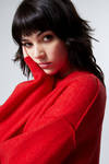 Red - Relaxed Knitted Sweater - 1