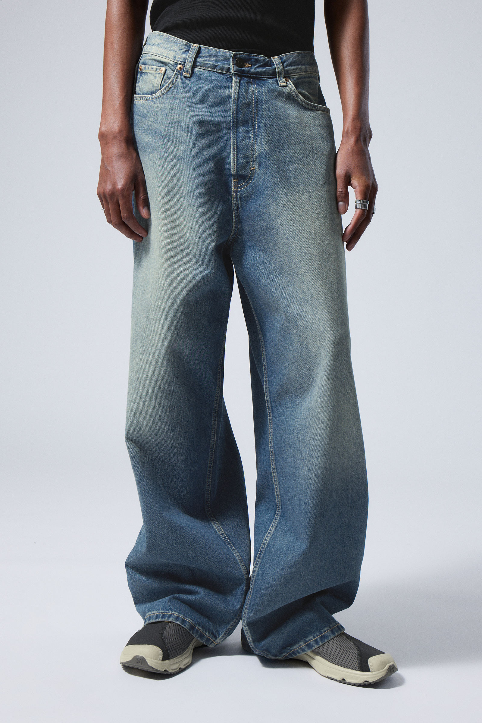 Jackpot Blue - Mellanblå - Astro Loose Baggy Leg Jeans - 3