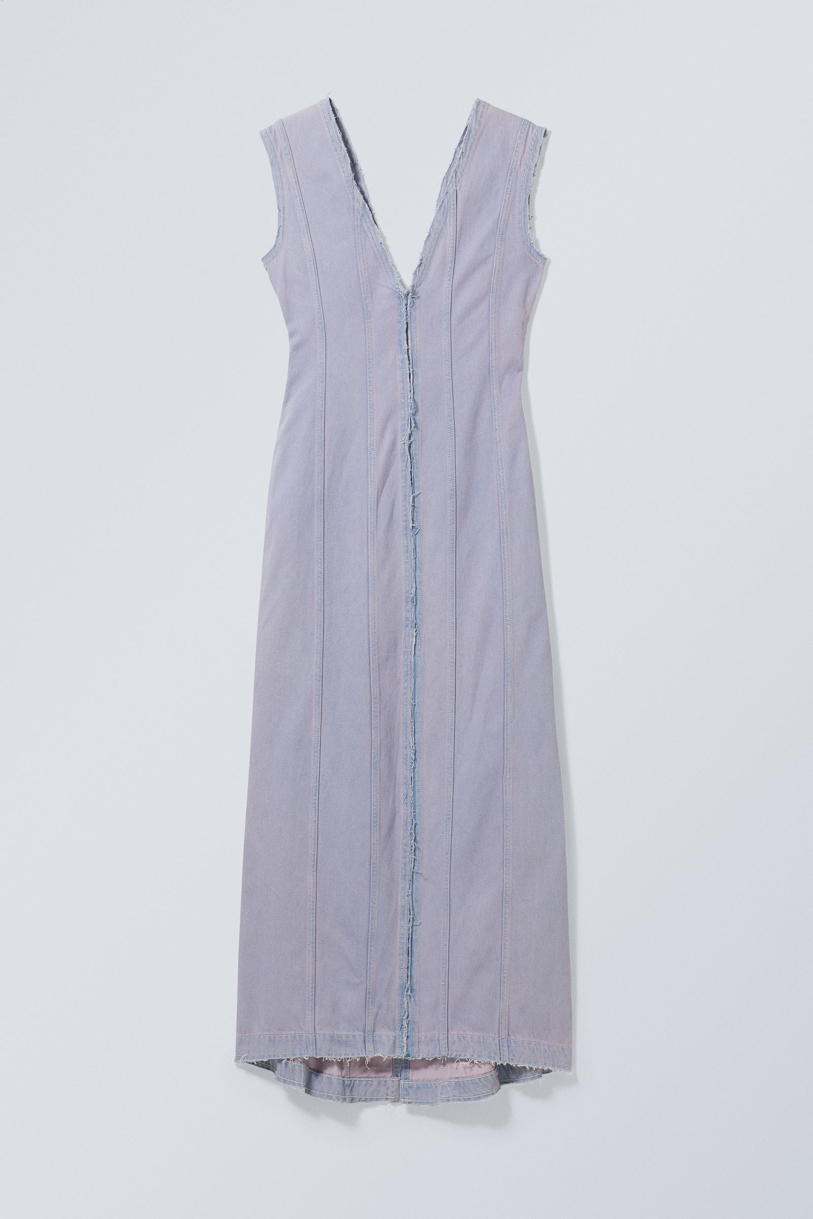 Lilac Button Through Balloon Sleeve Denim Dress | PrettyLittleThing USA
