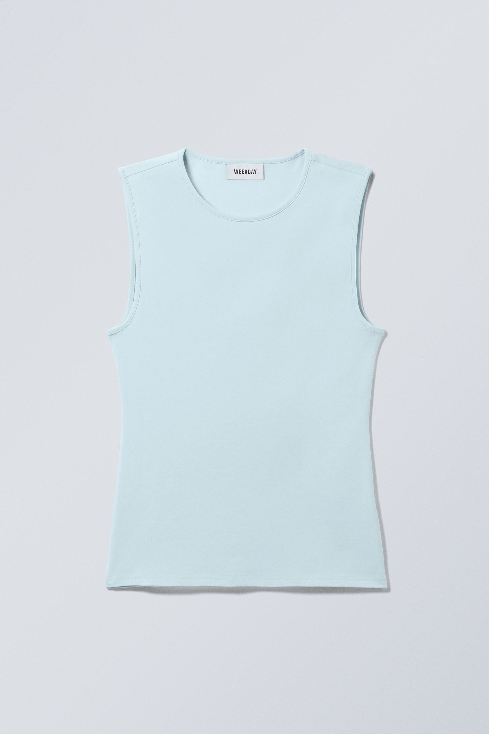 Light blue sleeveless top best sale