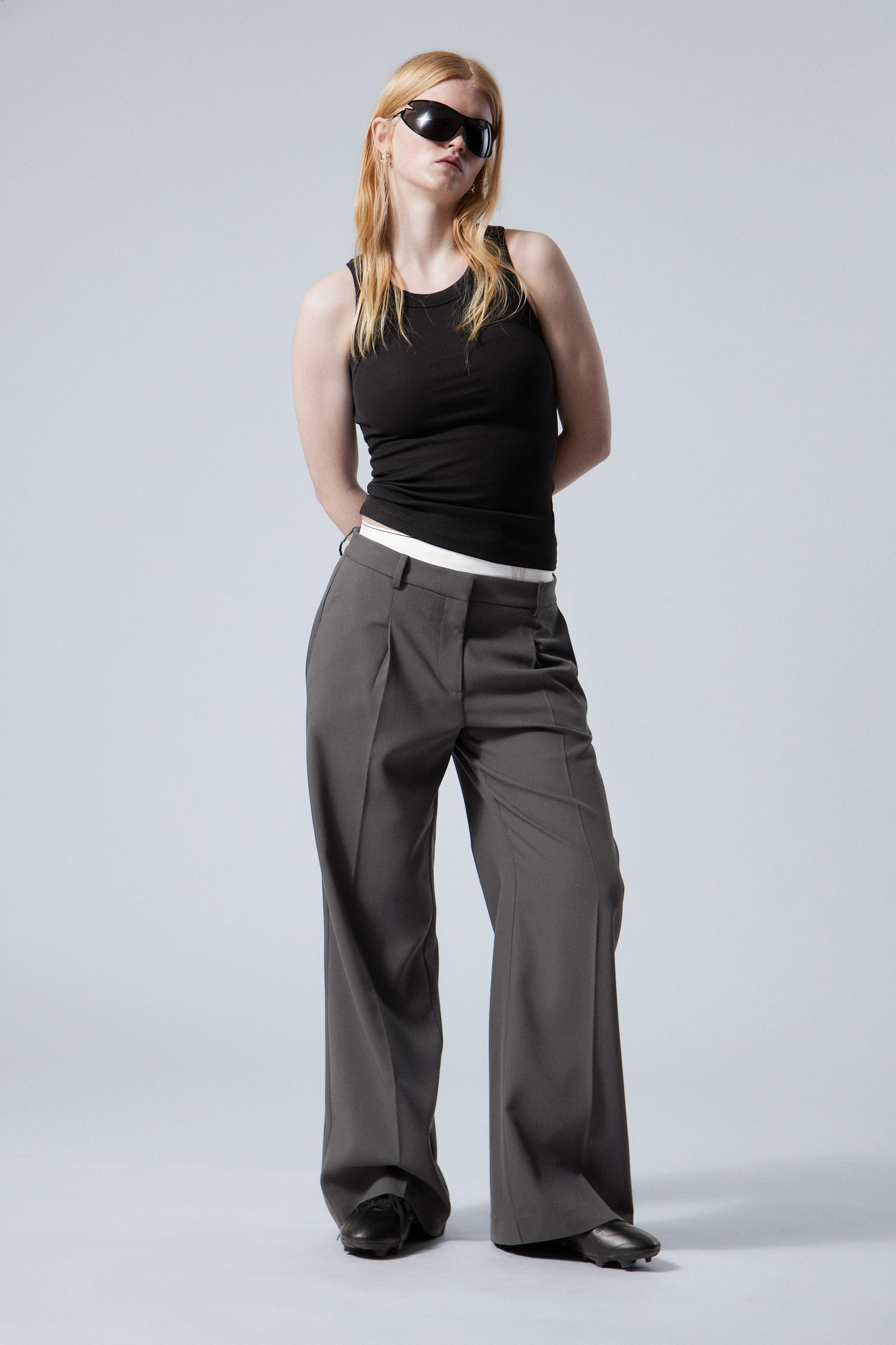 #4C4D50 - Relaxed Fit Suiting Trousers - 1