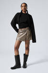 Metallic Mole - Low Metallic Mini Wrap Skirt - 0