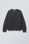 Black - Oversized Wool Blend Sweater - 1