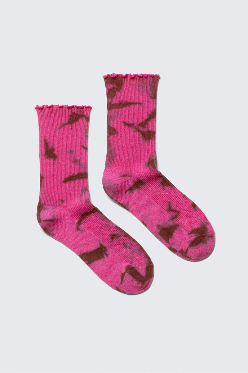 Weekday Tie-dye Frilled Crew Socks