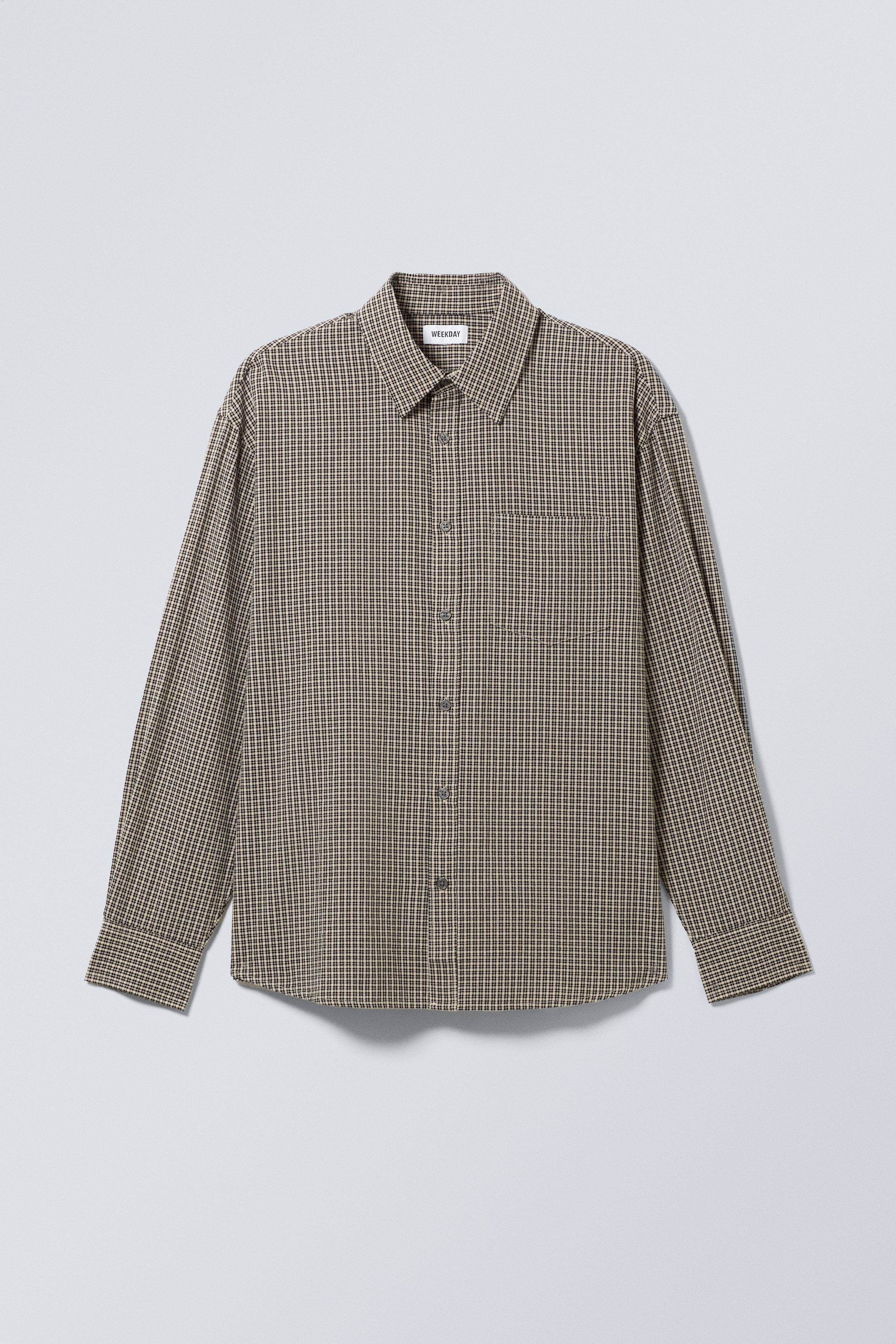 oversized checked shirt - Black/Beige Check | Weekday NO