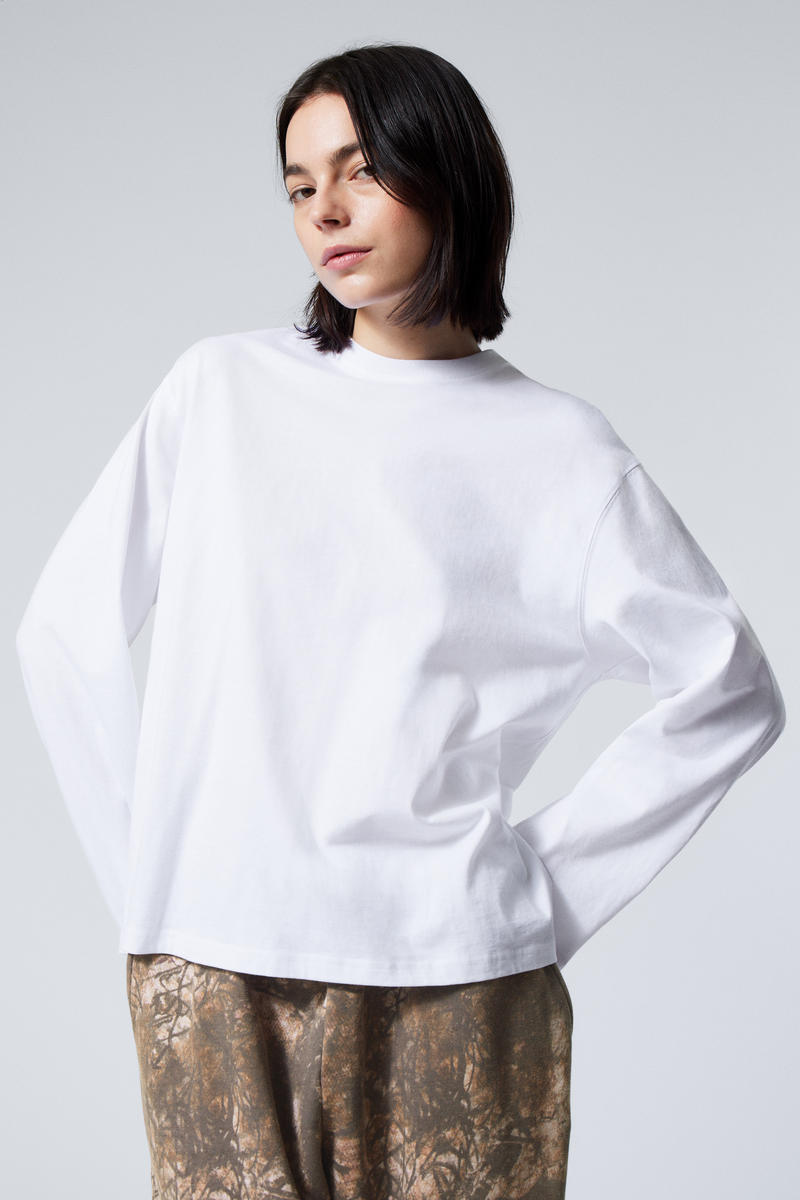 WEEKDAY LONG-SLEEVED BOXY COTTON T-SHIRT