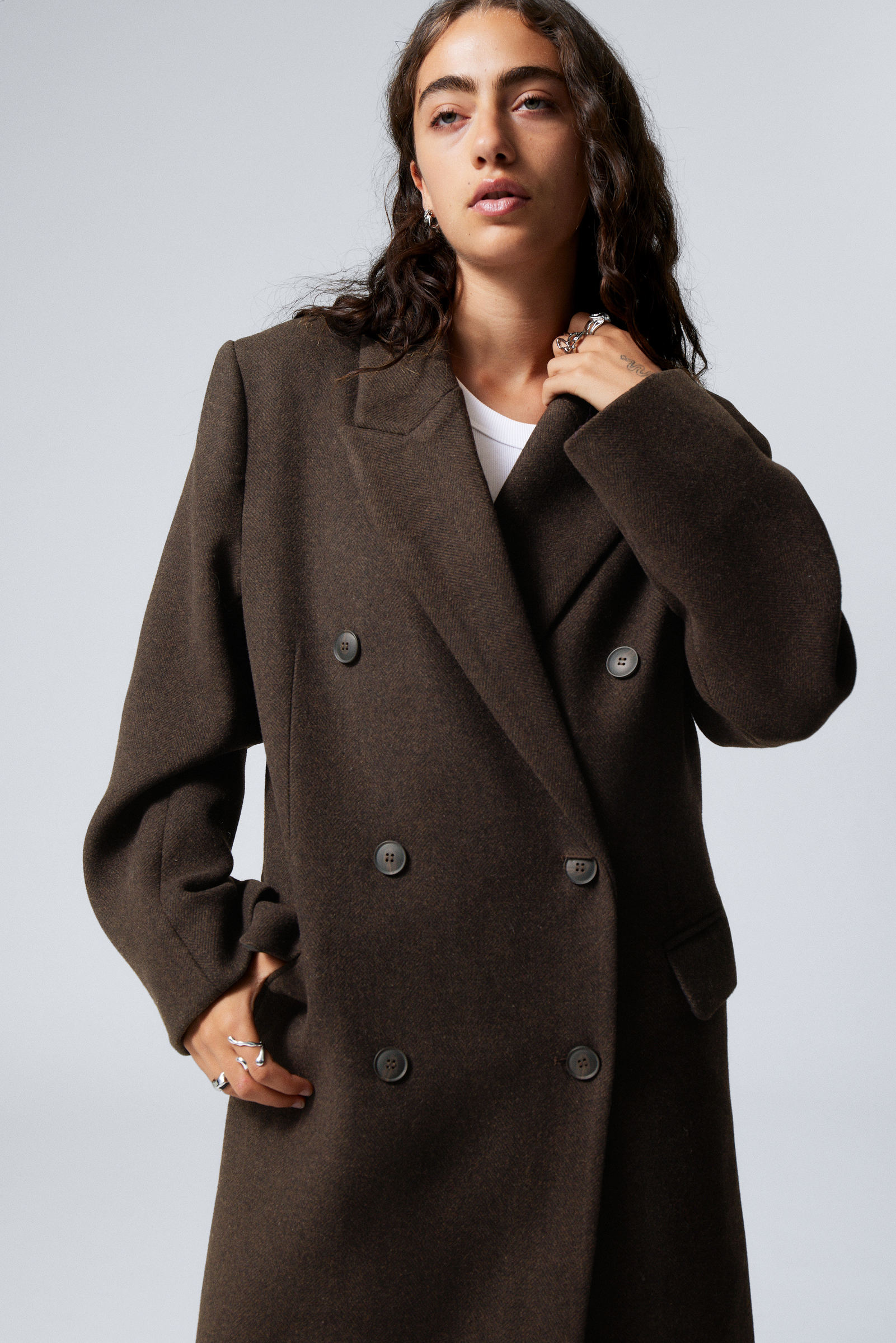 Double breasted oversized coat hotsell