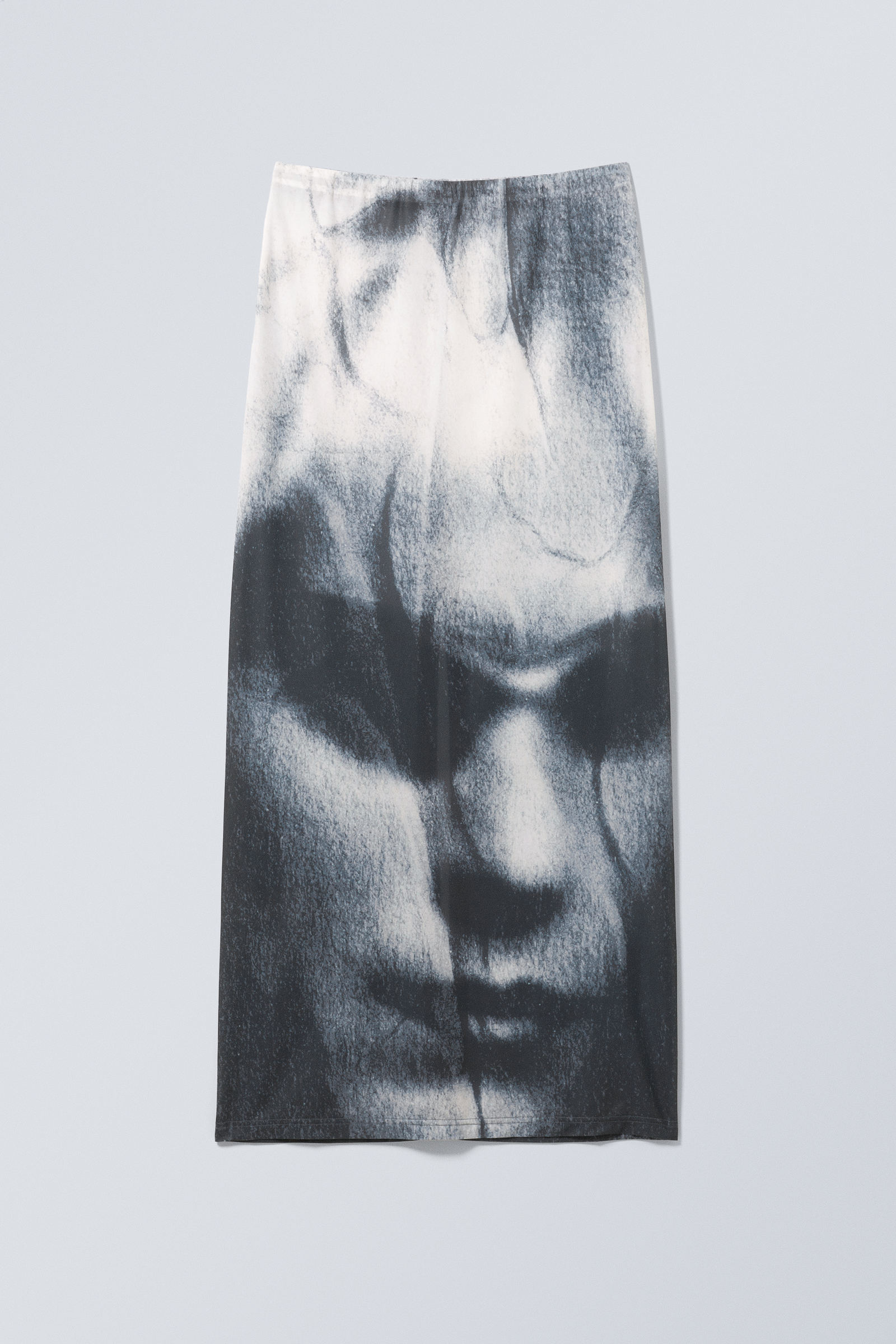 Black & White - Face Print - Printed Maxi Skirt - 2