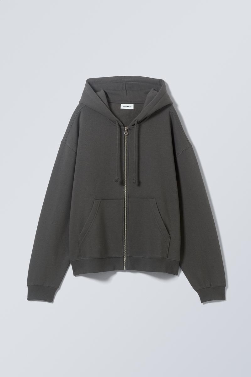 essence standard zip hoodie - Dark Grey | Weekday EU