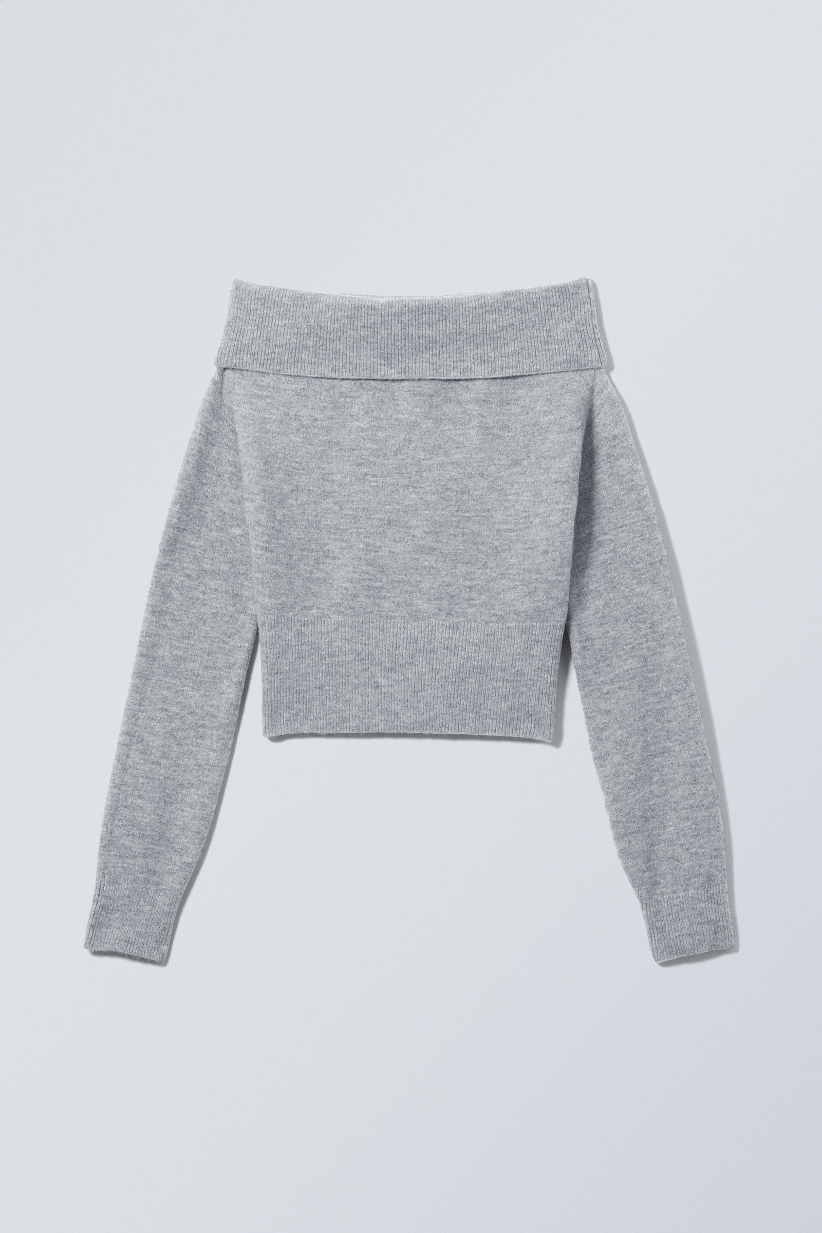 Grey Melange - Lolo Off Shoulder Sweater - 3