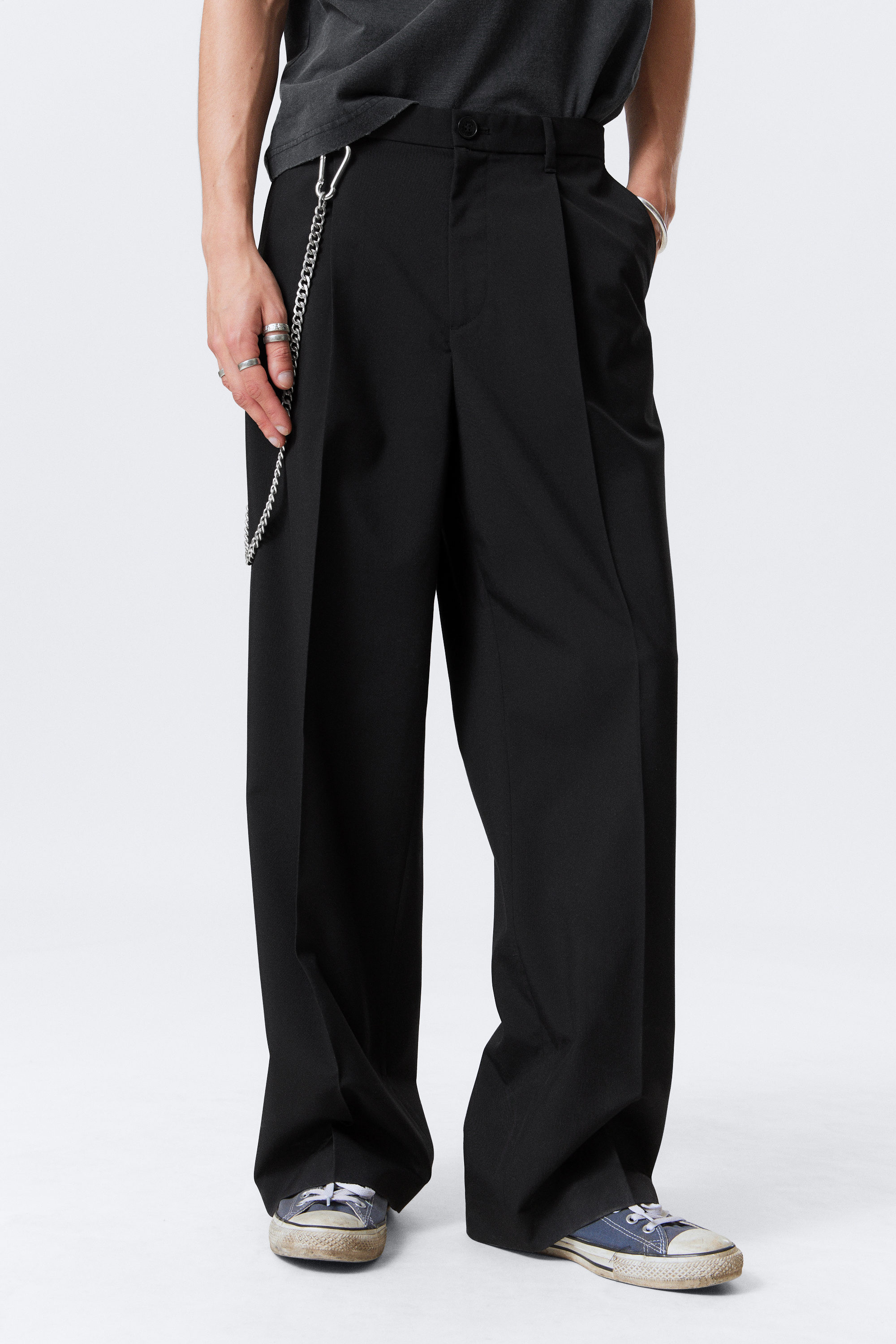 uno loose suit trousers - Black | Weekday WW uno loose suit trousers - Black | Weekday WW