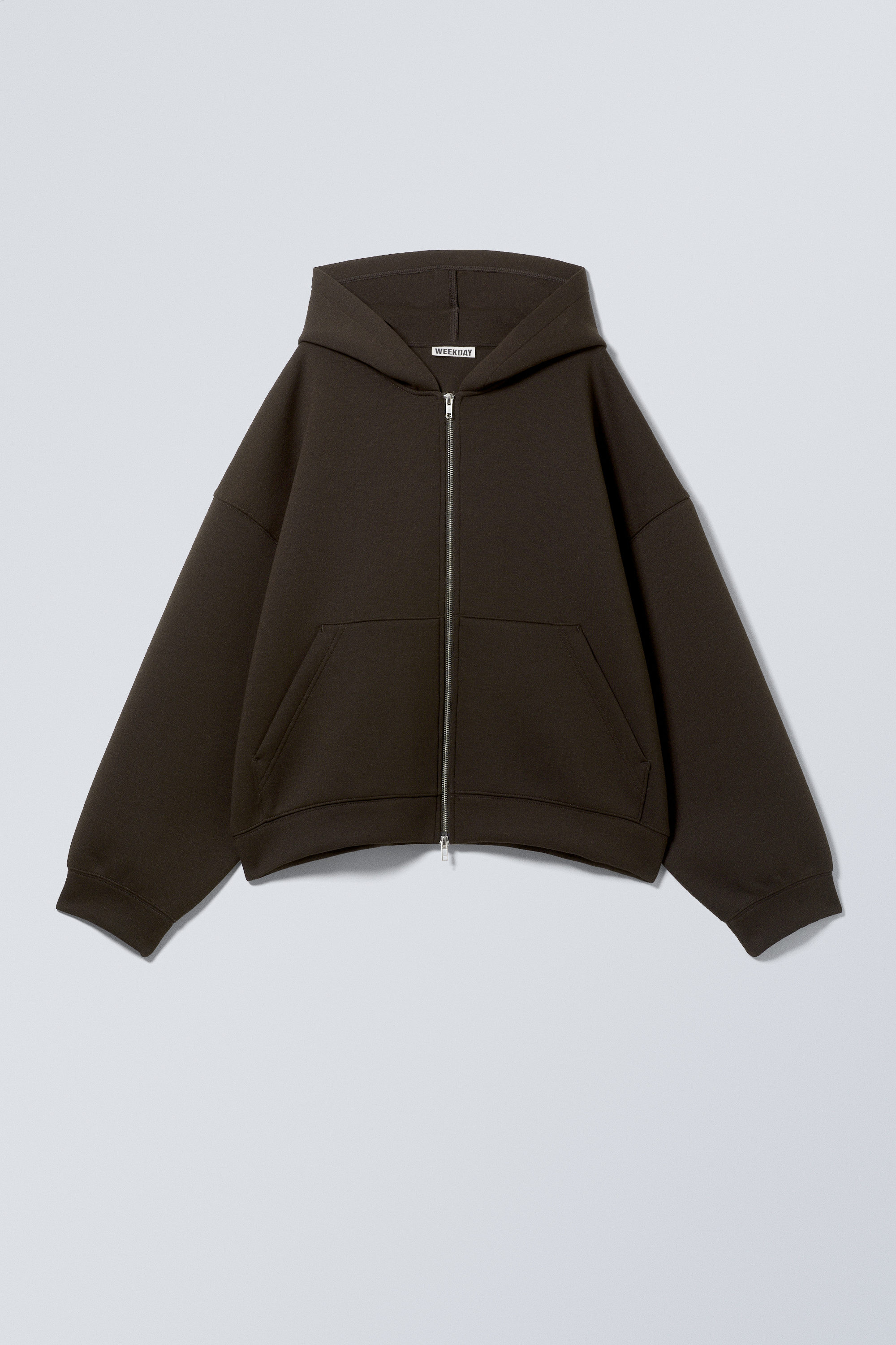 oversized heavyweight zip hoodie - Black | Weekday DK