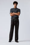 Black - Uno Loose Shiny Trousers - 5