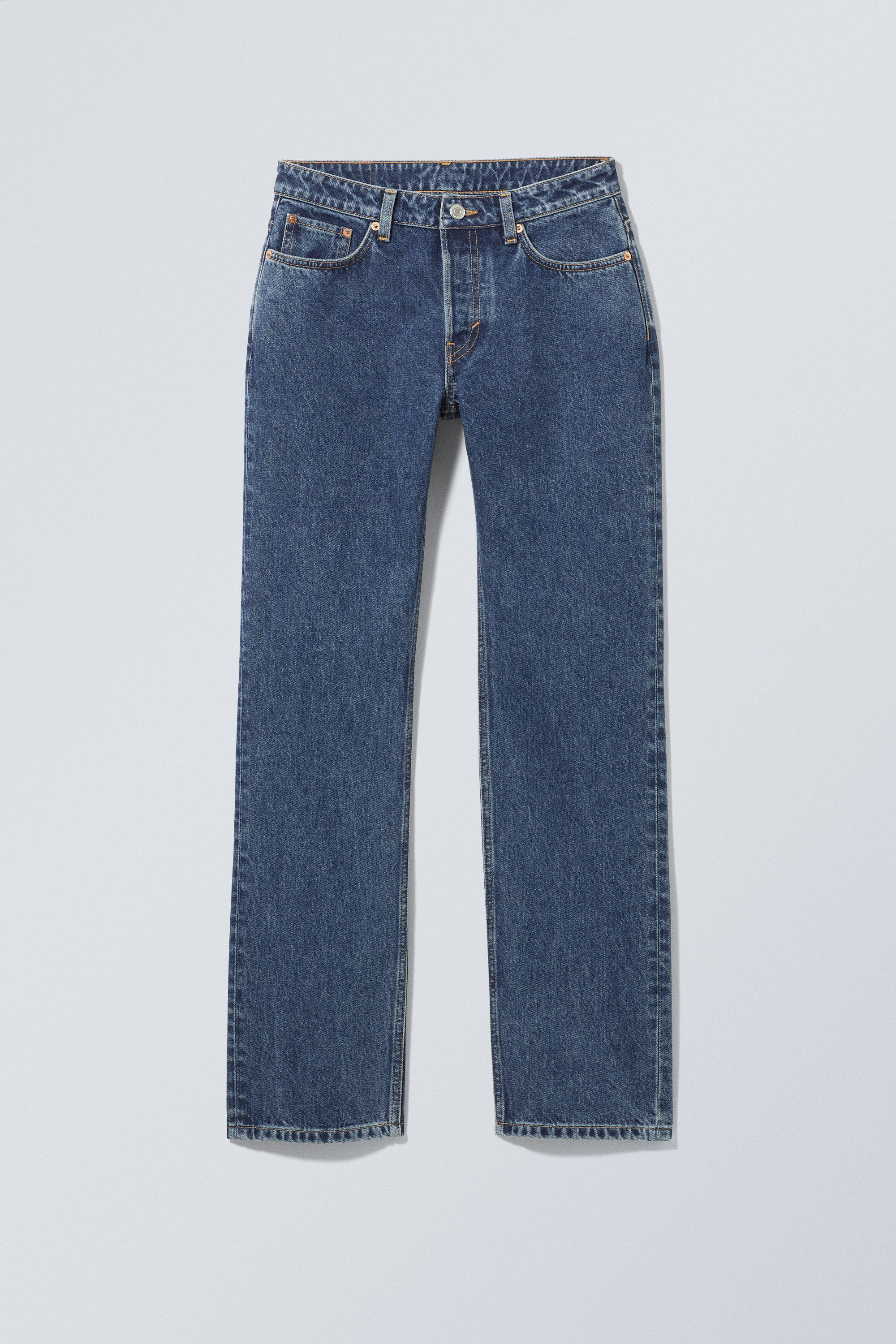 pin mid rise regular straight leg jeans - Novel Blue - Light Blue | Weekday  DK