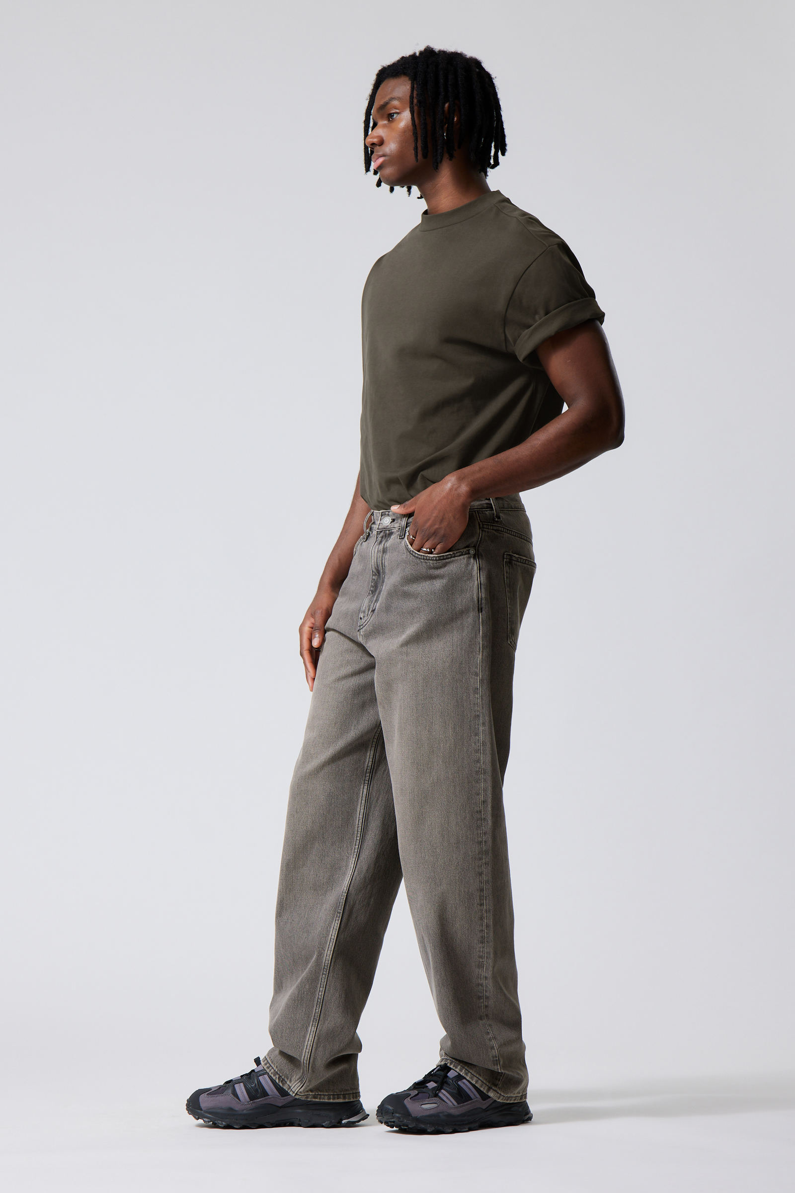 Clay Grey - Galaxy Loose Straight Jeans - 11