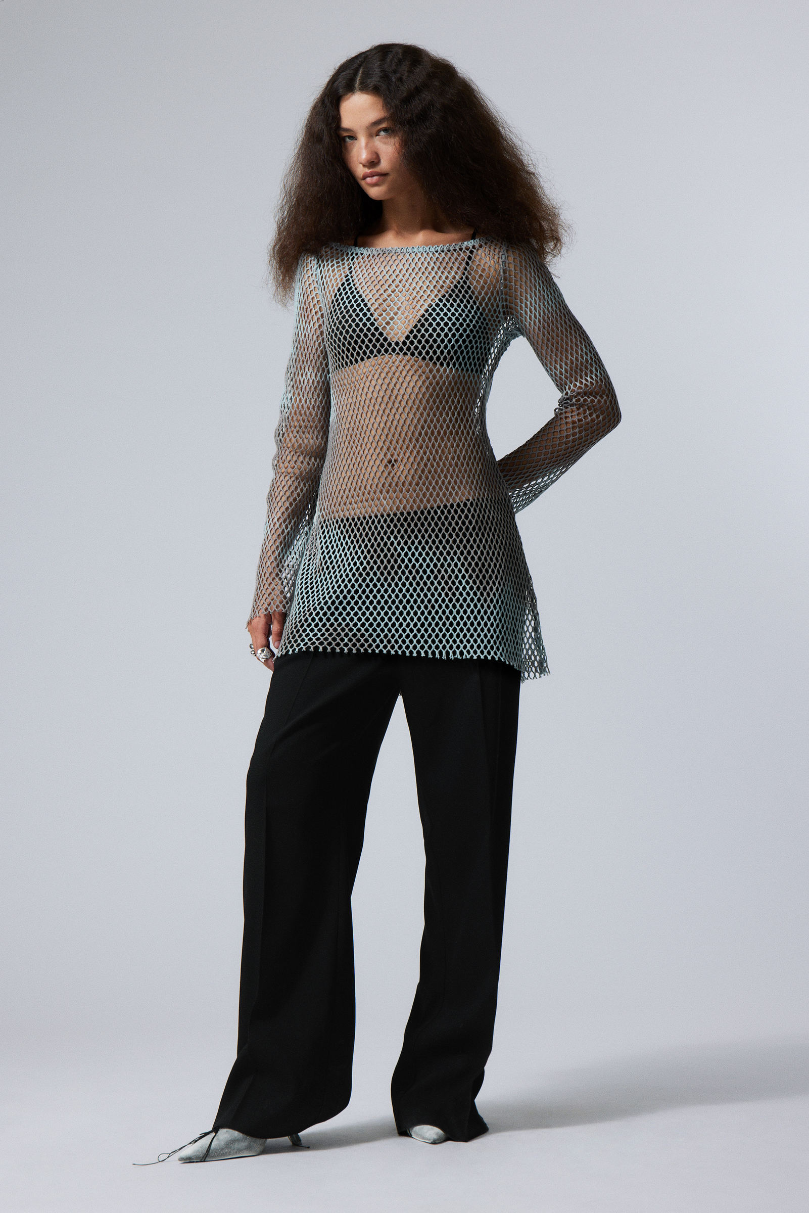 #9EACBD - Dyed Mini Net Dress - 1