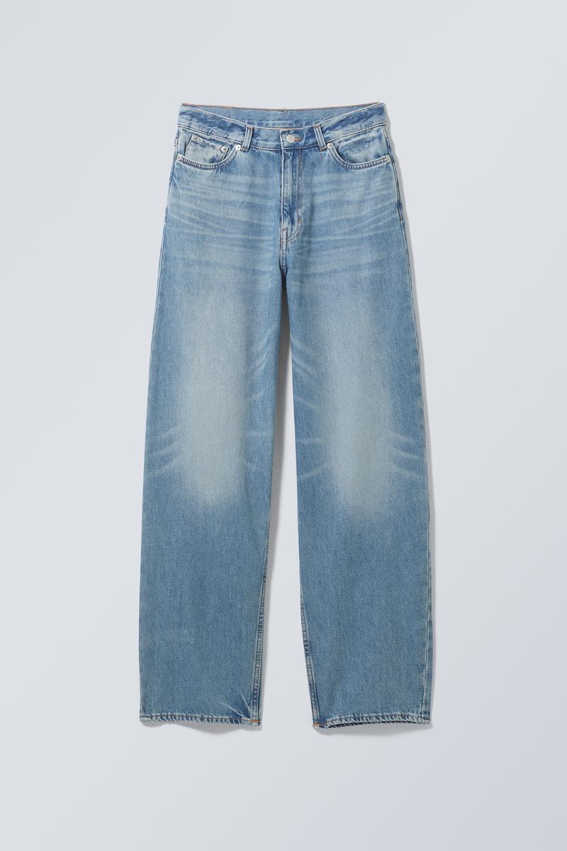 rail mid rise loose wide leg jeans - Seventeen Blue - Medium Blue ...