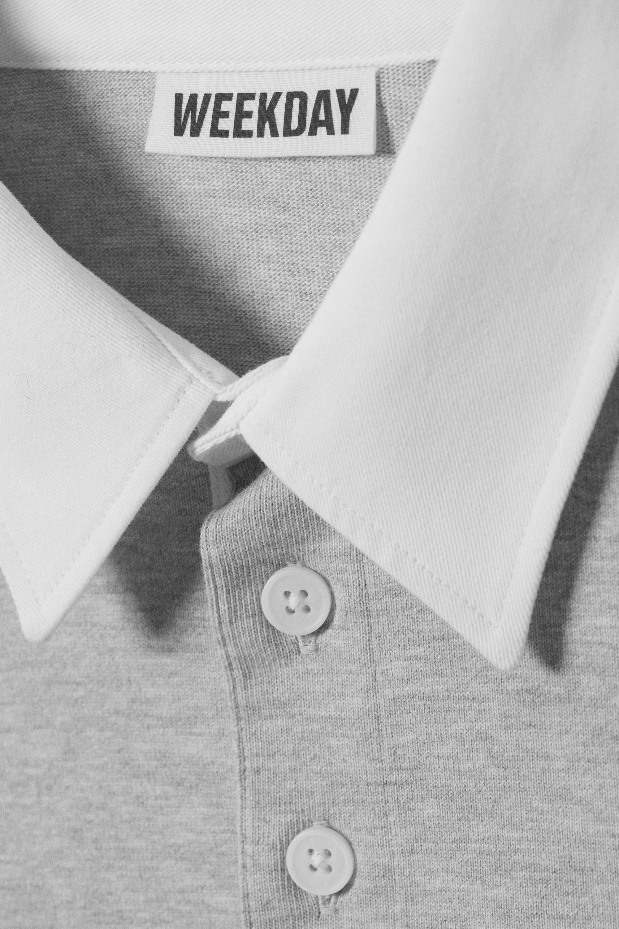 long-sleeved rugby shirt - Grey Melange | Weekday WW