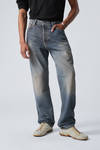 Steel Blue - Medium Blue - Space Relaxed Straight Leg Jeans - 1