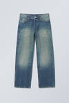 Gasoline Blue - Medium Blue - Sphere Low Rise Loose Straight Leg Jeans - 2