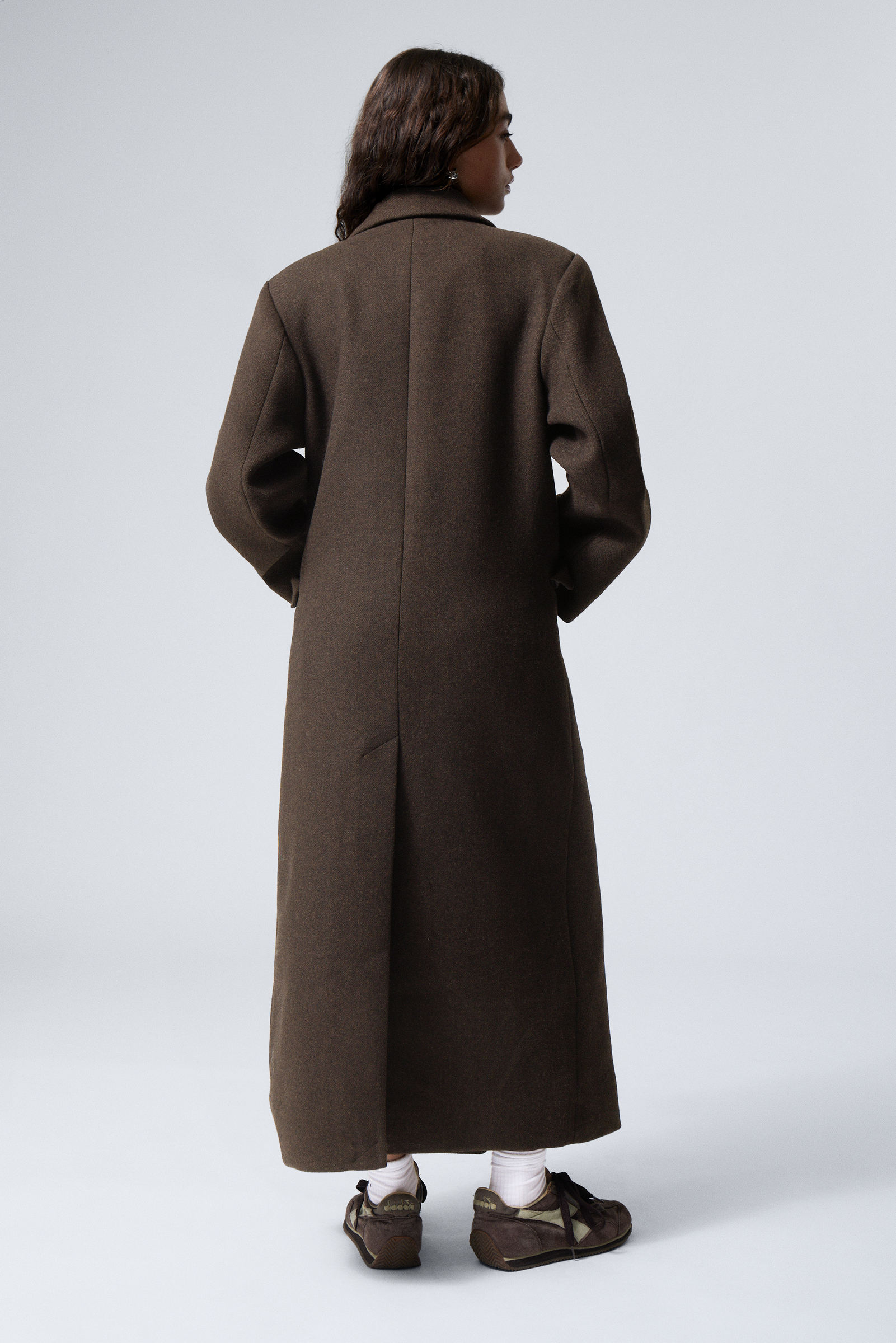 Dark Brown - Oversized Double-Breasted Wool-Blend Coat - 4